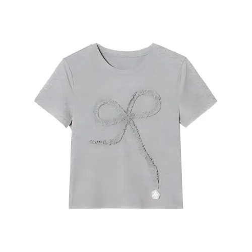 D.SIGN Комплект с короткими рукавами T-рубашка Женская Без рисунка Тень Серый