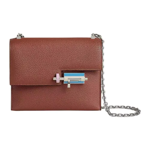 HERMES Verrou Mysore Chevro Сумка через плечо Мини Женская Медная Красная Мальва Фиолетовая Кремовая Белая Небесно-Синяя