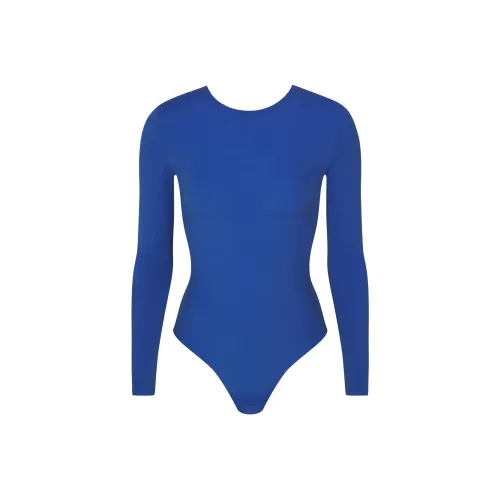 SKIMS FITS EVERYBODY Длинный рукав Низкая спина Комбинезон Женские SAPPHIRE