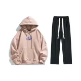 Комплект одежды (Розовый свитшот + Черные штаны)