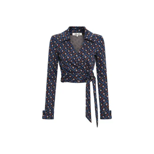 DVF Diane Von Furstenberg SS24 Рубашка Женская Синяя