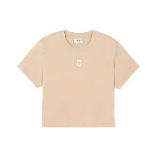 Mlb Base Logo T-Shirt Женская Светлый Бежевый