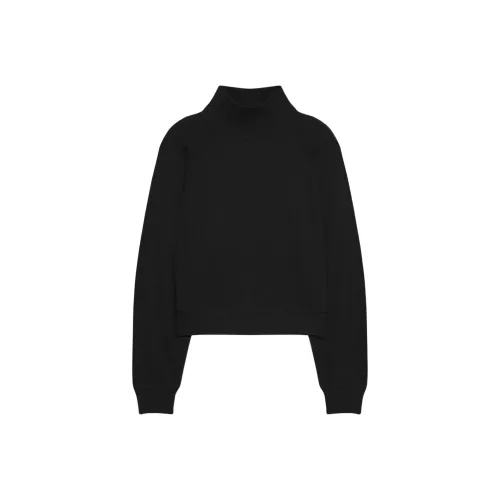 ARITZIA TNA Waffle Wade Mockneck Sweater Sweatshirt Women's Black