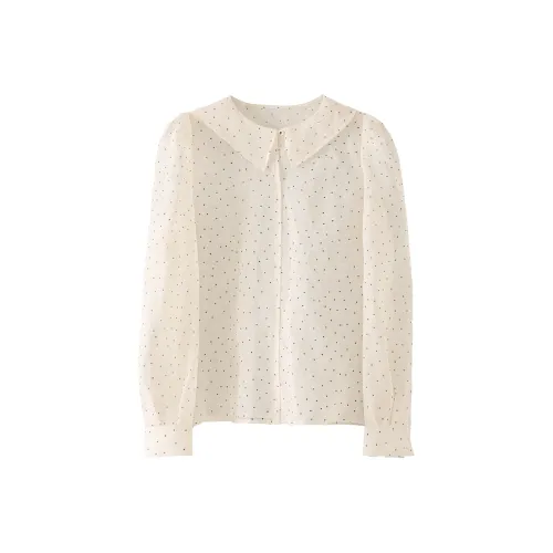 Fstudio Длинный рукав рубашка женский абрикосовый