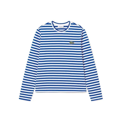 LACOSTE Белый и синий цвет Полосы Женские Рубашки T