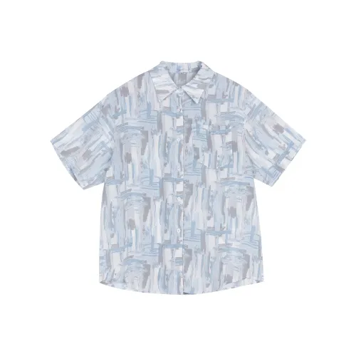 Leather Cat Blue Женские Рубашки