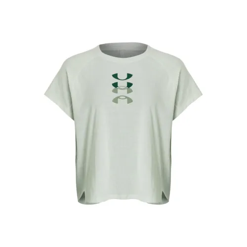 Under Armour Рукав реглан T-рубашка Женская Светло-зеленая