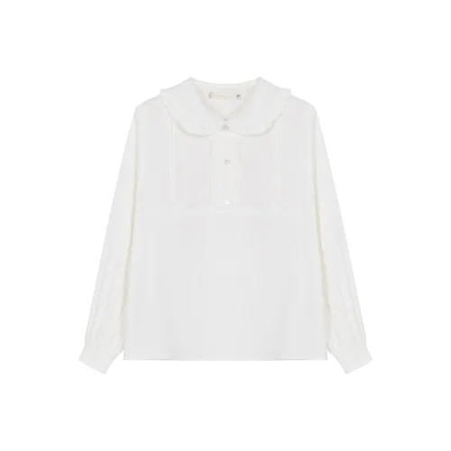 Sato Supun Весенне-летняя рубашка женская сливочного цвета