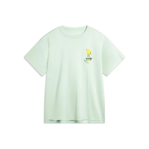 LINING Chinese Culture Series Рукав с оборками T-рубашка Женская Ледяной Fat Зеленый