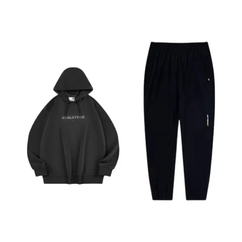 QIAODAN Комплект толстовки унисекс черного цвета