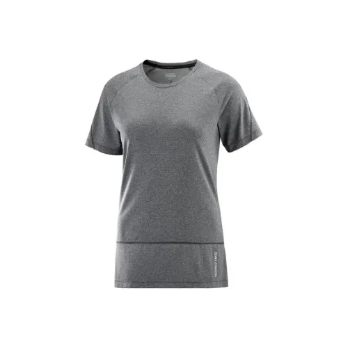 SALOMON CROSS RUN T Рубашка Женская Серого цвета