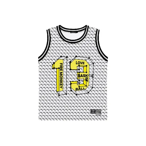 FireMonkey Баскетбольная Джерси Унисекс Текстурированная Белая