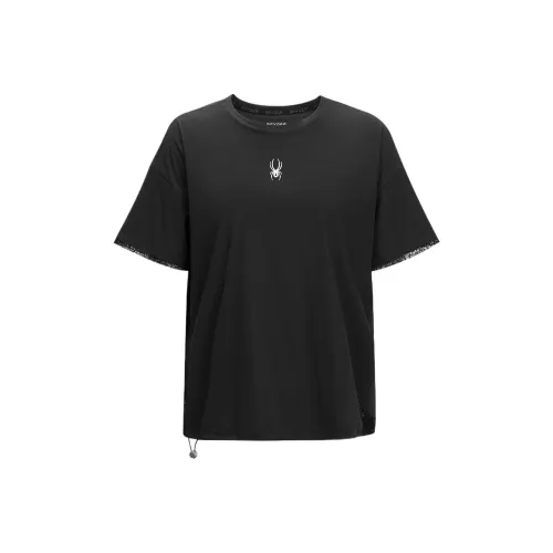 SPYDER SS24 Рукав с оборванным плечом T-рубашка Женская Черная