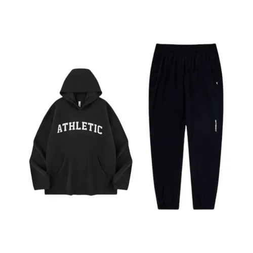 QIAODAN Комплект толстовки унисекс черного цвета