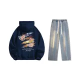 Комплект (Темно-синий свитшот + винтажные синие джинсы) Стандартное издание