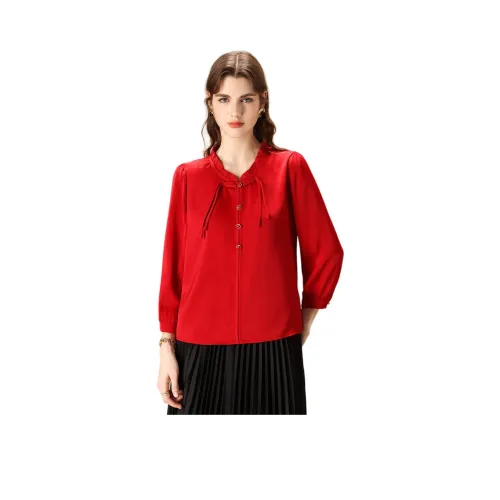 FENHONGMALI Red Женские Рубашки