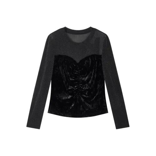 Yu Qianwen T-Shirt Женская Черная