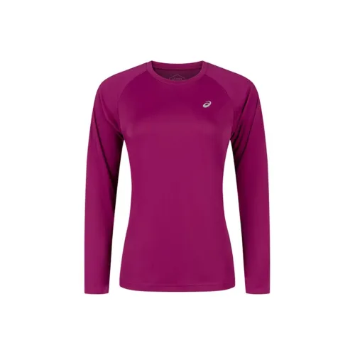 Asics Женская беговая реглан-рубашка с длинным рукавом женская розово-красная