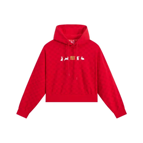 KAPPA Новогодний красный Полный принт 5814P Женские свитшоты