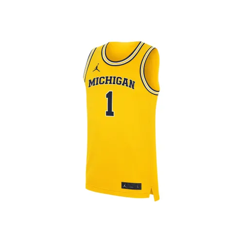 Джордан BRANDMichigan Wolverines FW24 Баскетбольная Джерси Мужская Желтая