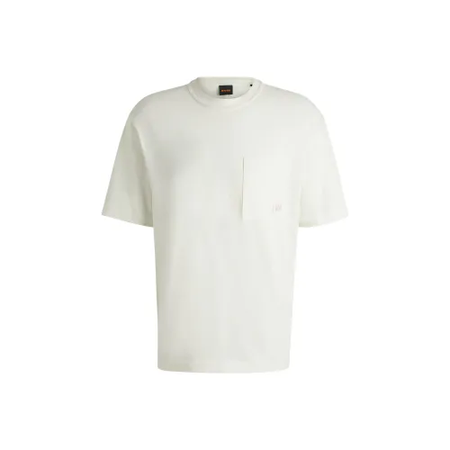 Hugo Boss Экрю Мужские T-рубашки