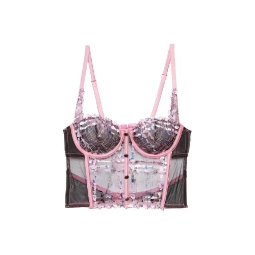 FLEUR DU MAL Топ на бретелях Женский Розовый
