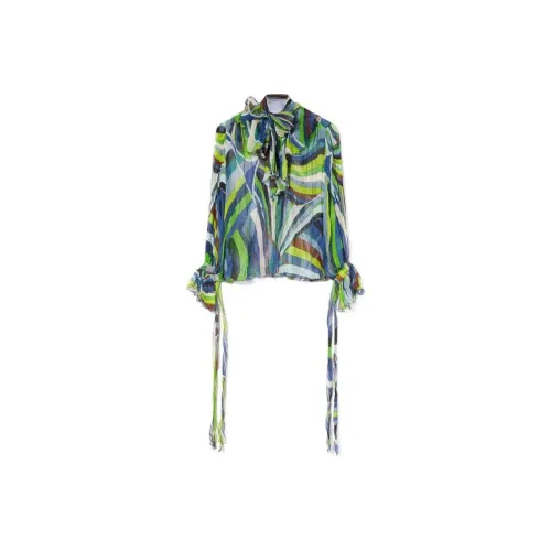 EMILIO PUCCI Зеленые Женские Рубашки