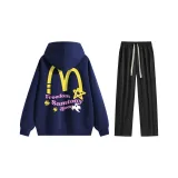 Комплект одежды [Королевский синий худи + черные повседневные штаны]