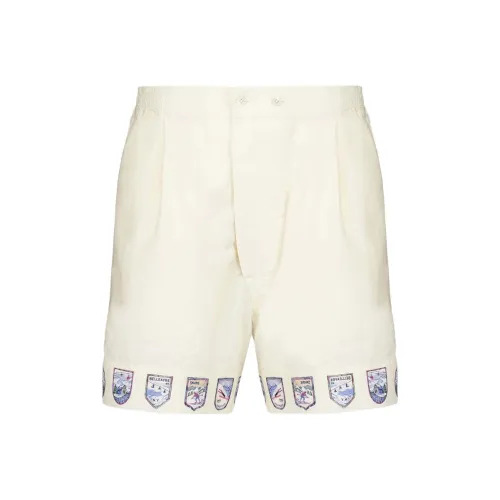 Bode White Men's Casual Shorts Bode Белые Мужские Повседневные Шорты