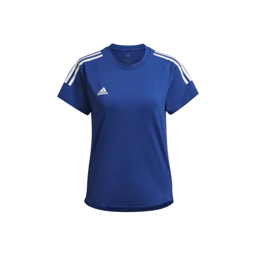 Adidas Реглан с длинным рукавом T-рубашка Женская Королевский синий