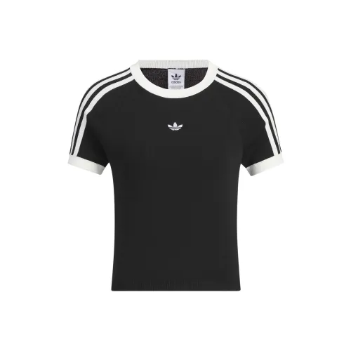 Adidas Originals Рукав реглан T-рубашка Женская Черная