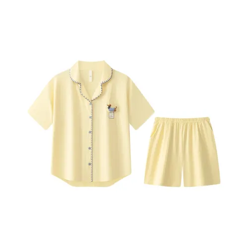 Gongdie Желтый Женские Пижамные Комплекты