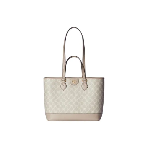 GUCCI Ophidia Холст с кожей Обметка Сумка из холста Тоут Сумка Сумка для покупок Сумка Маленькая Женская Экрю и Белая