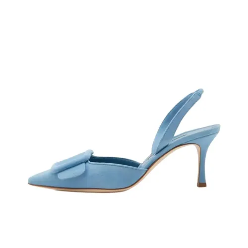 MANOLO BLAHNIK Maysli Узкий каблук Высокие каблуки 7 см Женские Синий