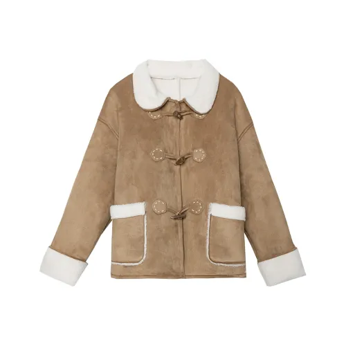 EGGKA Куртки и пальто женские хаки зеленый