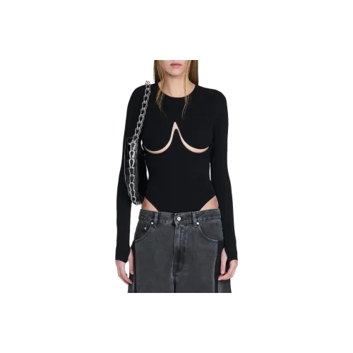 DION LEE SS24 Двойной комбинезон с бретелями и подкладкой женский черный