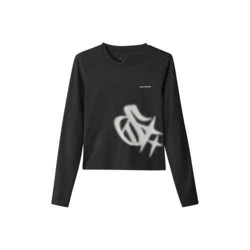 Skechers T-Shirt Женская Угольный Черный