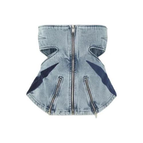 DION LEE Темно-синий Женские Топы без бретелек