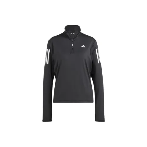 Adidas OWN THE RUN Полузастежка Куртка Куртки Пальто Женские Черный