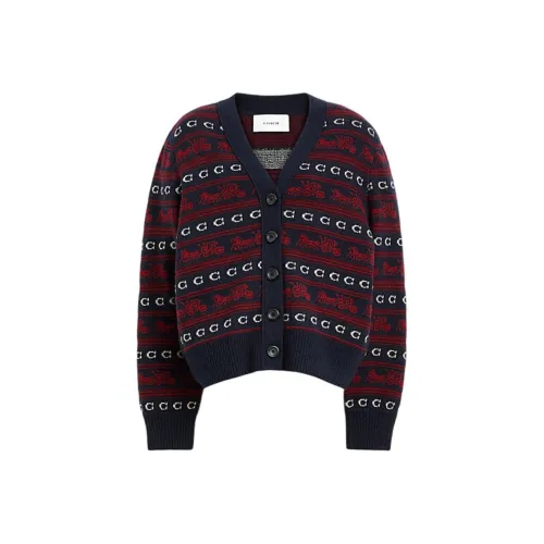 COACH FW24 Трикотаж Женский Синий Красный