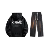 Set (Black Fleece-Lined + Black Jeans)  
Комплект (Черный с флисовой подкладкой + Черные джинсы)