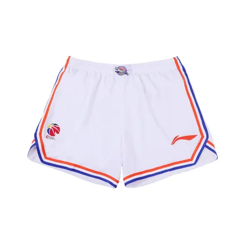 LINING CBA Collection Коллекция Баскетбольные шорты League Edition 24 25 Сезон Синьцзян Команда Мужской Стандартный Белый