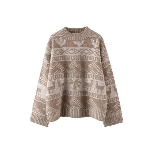 MAIGRE SIMHAT Кашемир Свитер Женский Бежевый Верблюжий