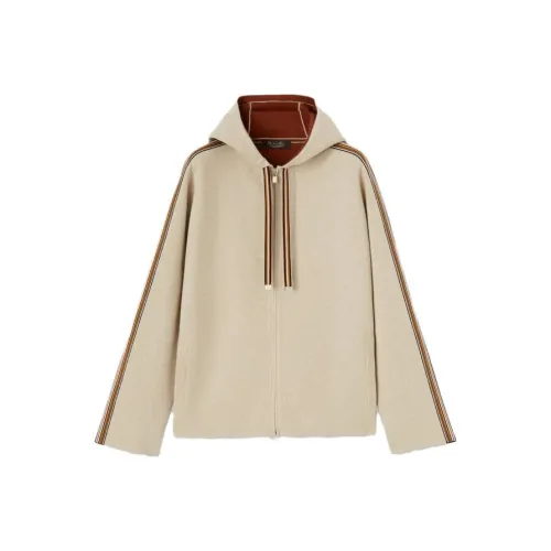 Loro Piana The Suitcase Stripe Bomber Jacket Куртка Куртки Пальто Женская Бежевая