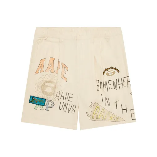 Aape SS25 Повседневные шорты Мужские Белые IVN