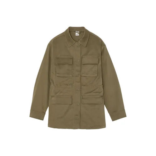 Victoria's Secret Розовый Cargo Utility Куртка Повседневный Новый Оливковый Куртки Пальто Женские Оливково-зеленый