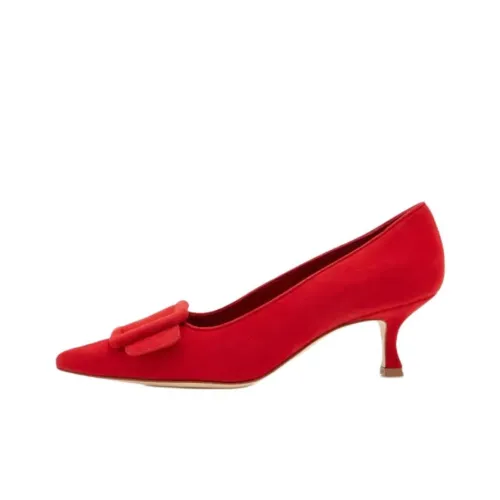 MANOLO BLAHNIK Maysalepump Узкий каблук Высокие каблуки 5 см Женские Красный