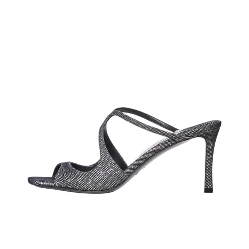 Jimmy Choo Anise Rubber Slide Тапочки 7,5 см Женские Черные
