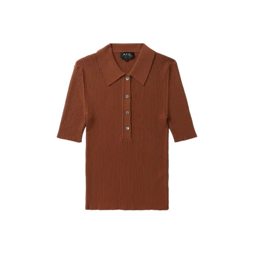 A.P.C Поло Женские Ржаво-коричневый