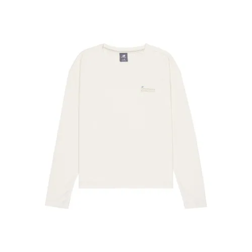 New Balance совместная брендированная футболка с рукавом-трубкой женская цвет слоновая кость